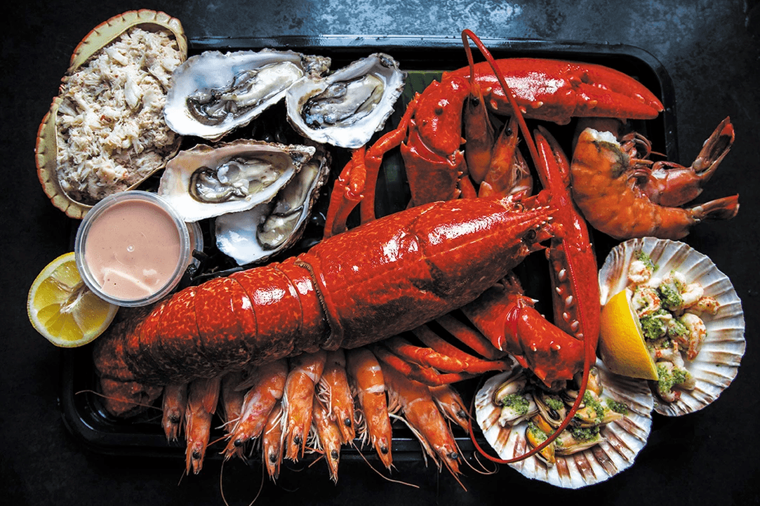 photo d'un plateau de crutacé